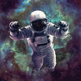 Космонавт на фоне планет
