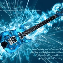 Синяя гитара абстракция
