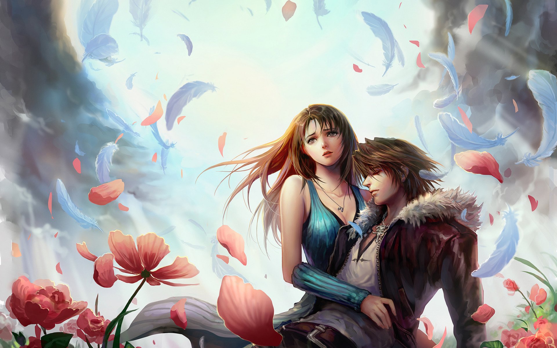 8 арт. Final Fantasy VIII арт. Финал фэнтези риноа и скволл любовь. Финал фэнтези романтика.