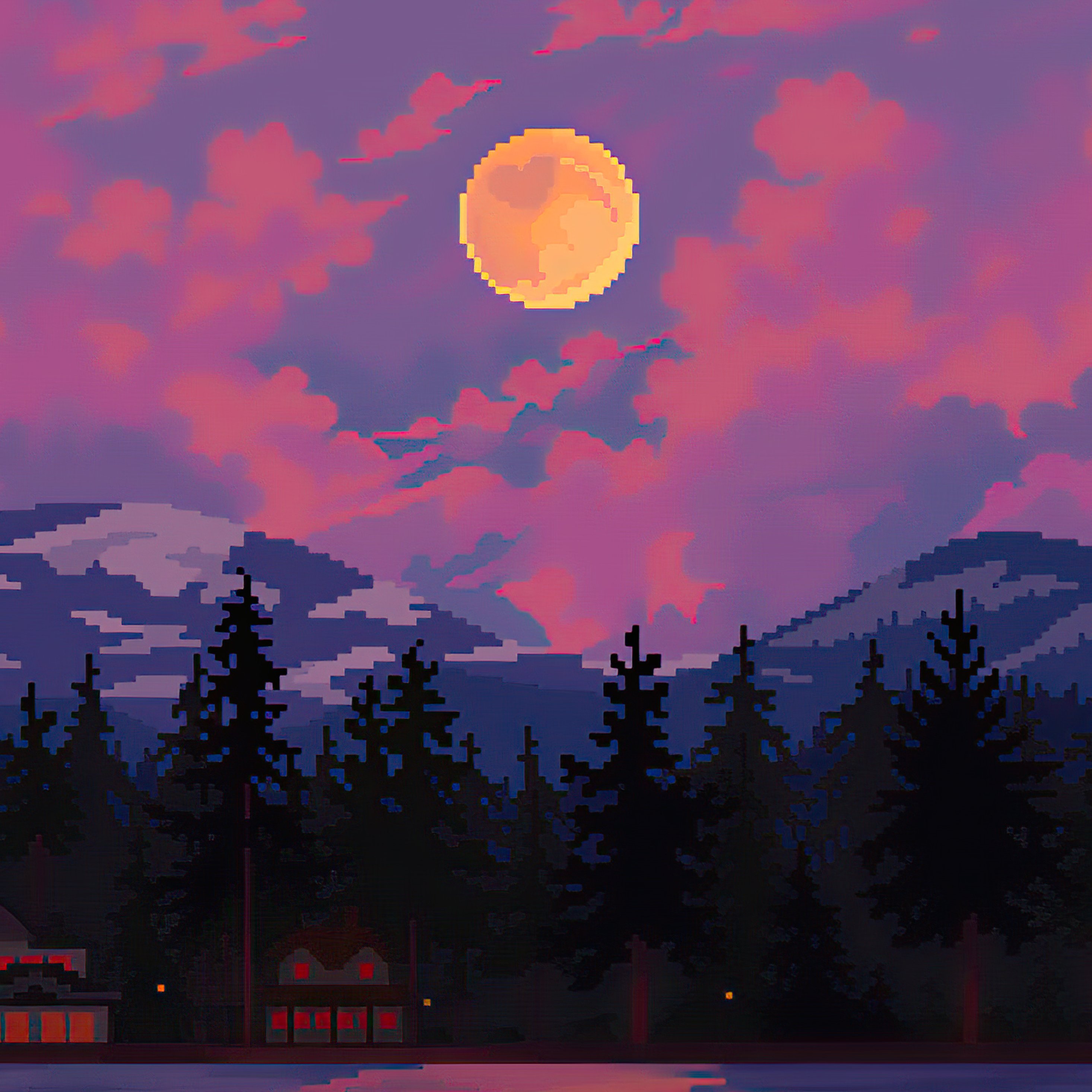 8 бит. Пейзаж. Пиксельные пейзажи. Пиксель арт пейзаж. Pixel Art закат.