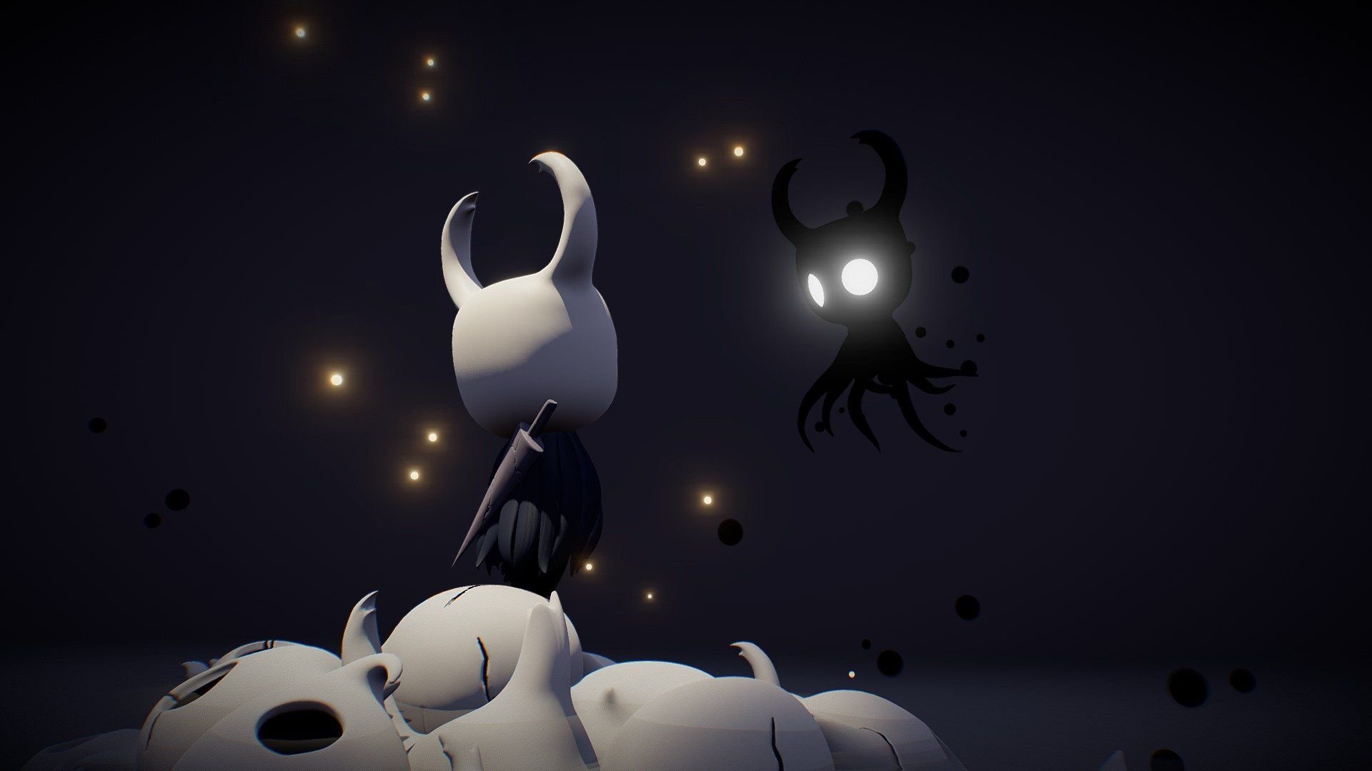 Хелло найт. Hollow Knight родственная душа. Холлоу Найт 3д. Hollow Knight 3d model. Холлоу Найт рыцарь 3d.