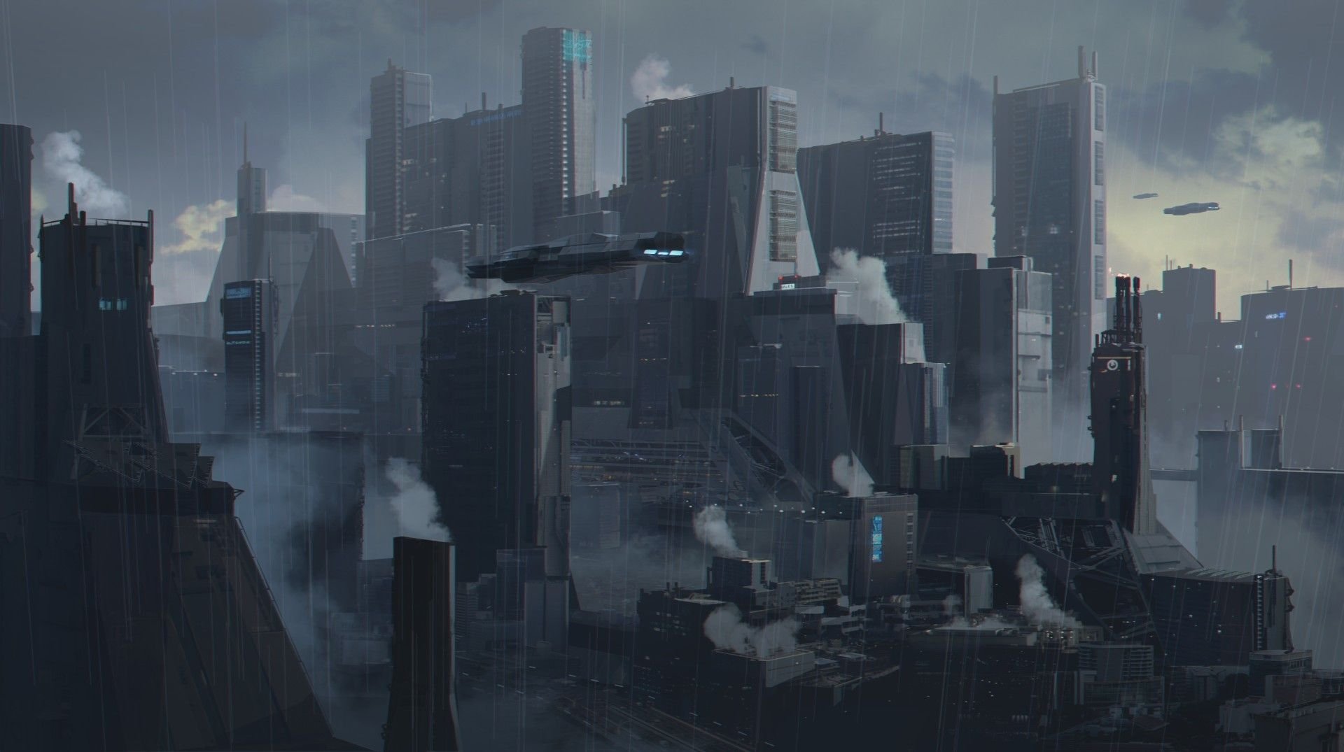 Cyberpunk город унылый город