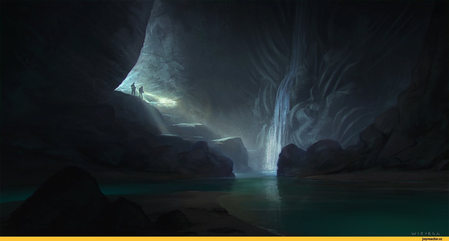 Fog the cave. Кристальная пещера концепт арт. Пещера мандалорцев. Подземное озеро фэнтези. Пещера фэнтези.