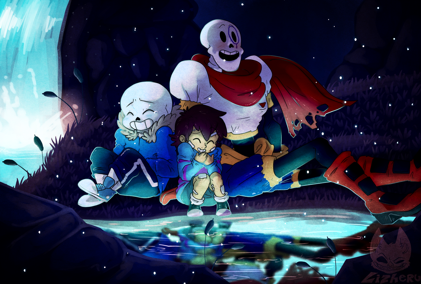 Санс поле. Папирус Санс и Фриск арт. Undertale Фриск и Санс и Папирус. Фриск андертейл. Санс Папирус и Фриск.