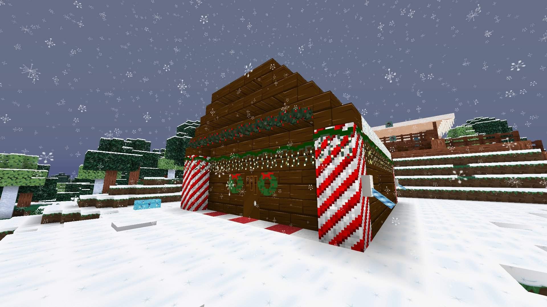 Minecraft christmas. Зимний дом в МАЙНКРАФТЕ. Майнкрафт новый год. Новогодний домик в МАЙНКРАФТЕ. Зимний домик в Майне.