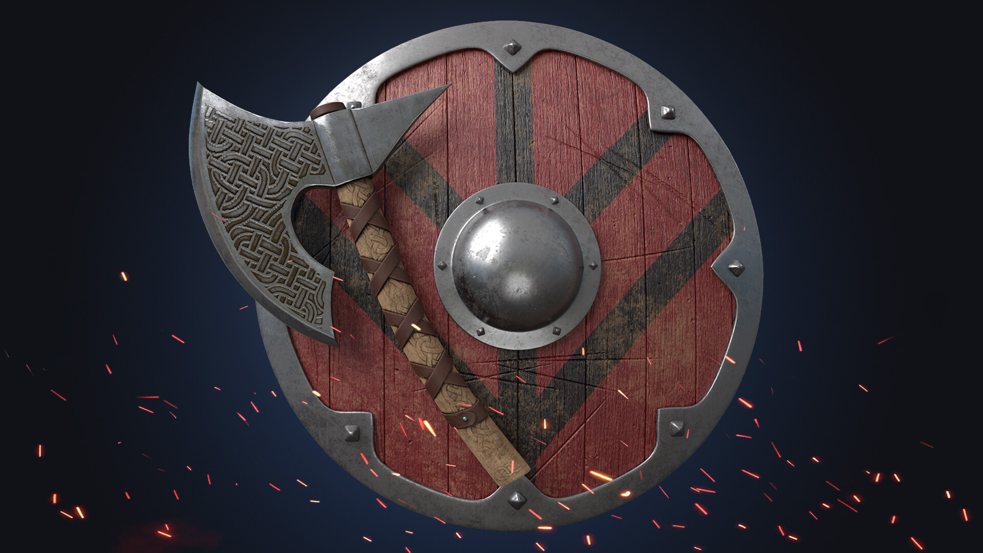 Viking Shield and Axe