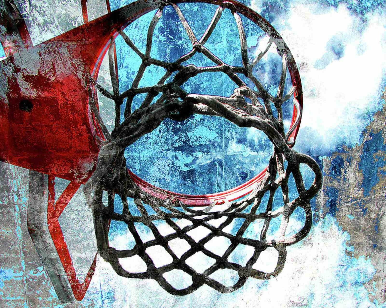 Баскетбольный мяч и кольцо арт
