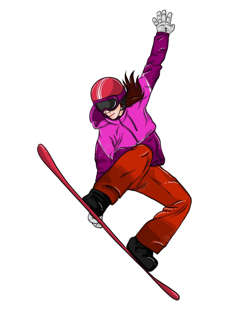 Аниме девушки на сноуборде