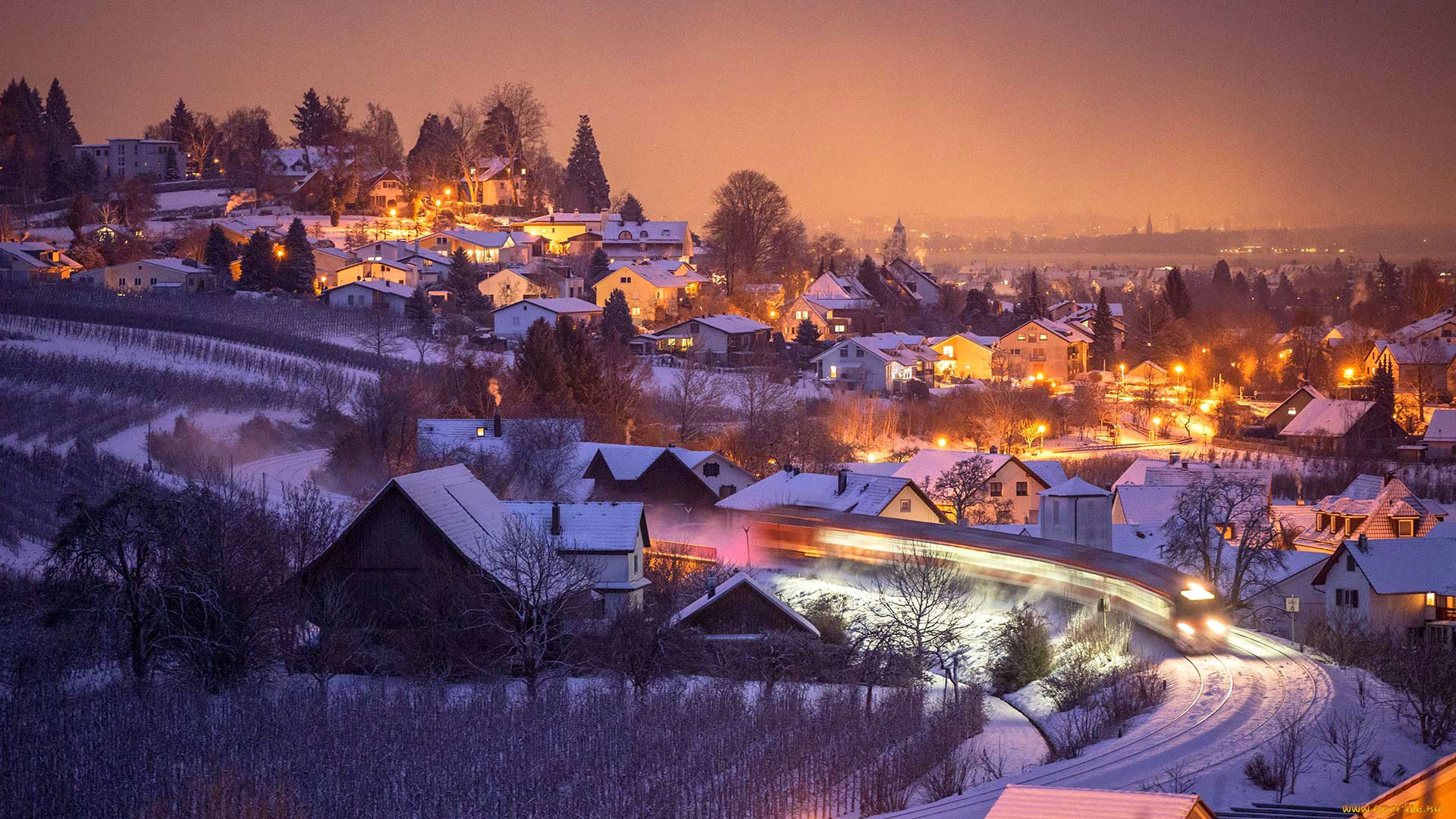Зимняя немецкая деревня Германия