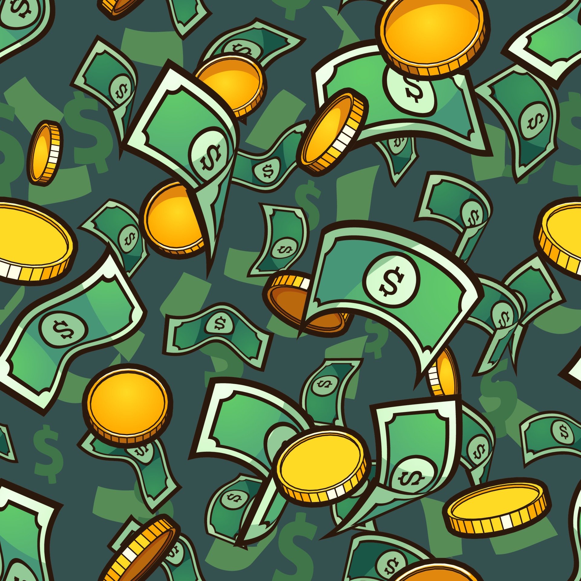 Деньги на зеленом фоне