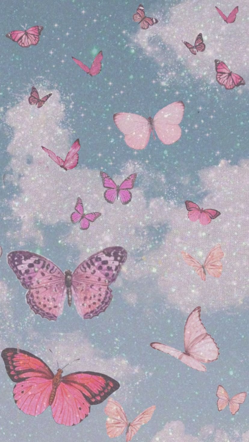 Милый фон с бабочками