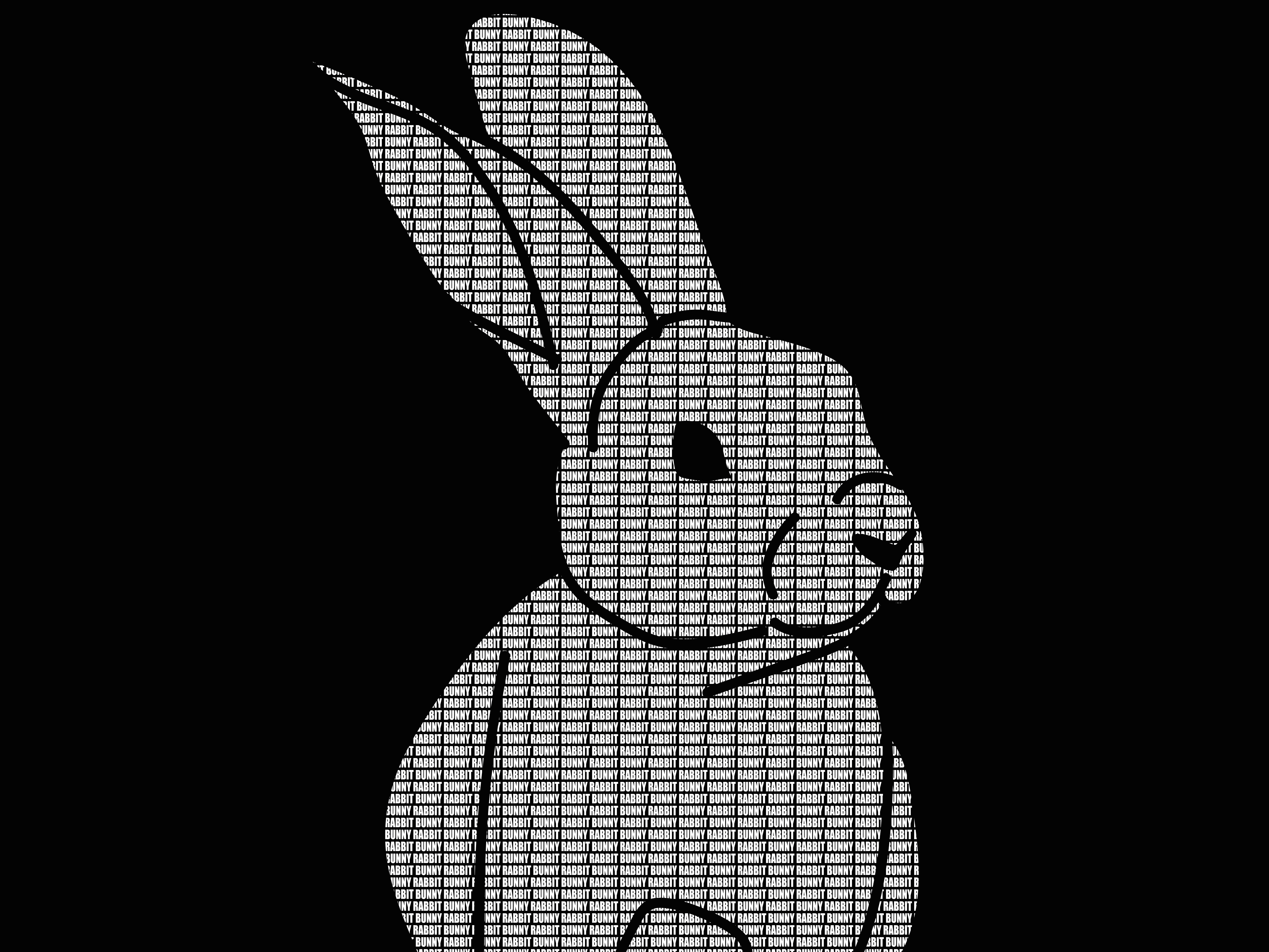 Кролик арт чб