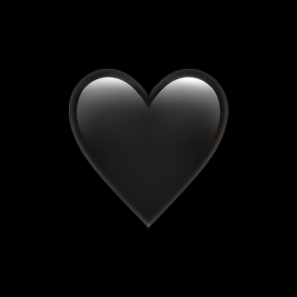 Смайлик сердечко на чёрном фоне