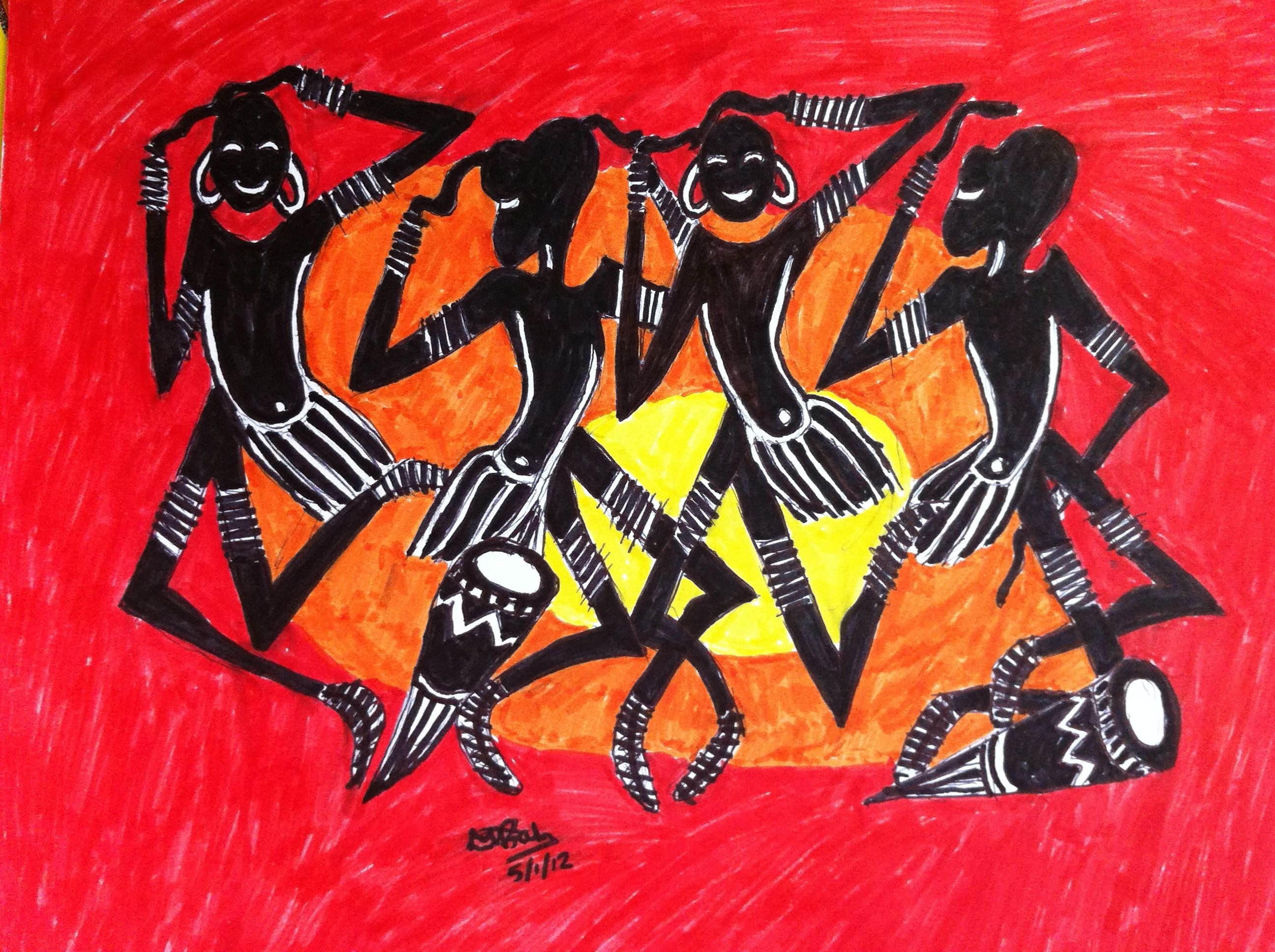 Ритуальные танцы племен. Африканские мотивы в живописи. Картины в африканском стиле. Рисунки в африканском стиле. Искусство Африки.