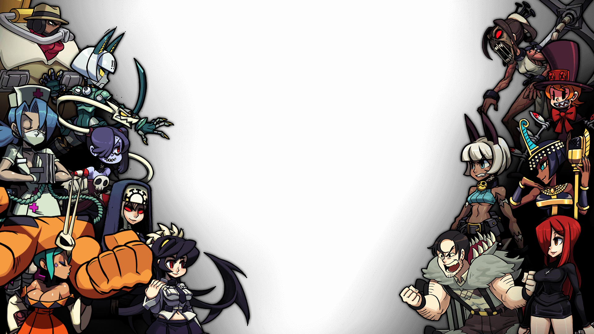 Персонажи скулгерлс. Пэйнвил скулгерлс. Skullgirls. Скулгерлз игра. МИНИТТ из Skullgirls.