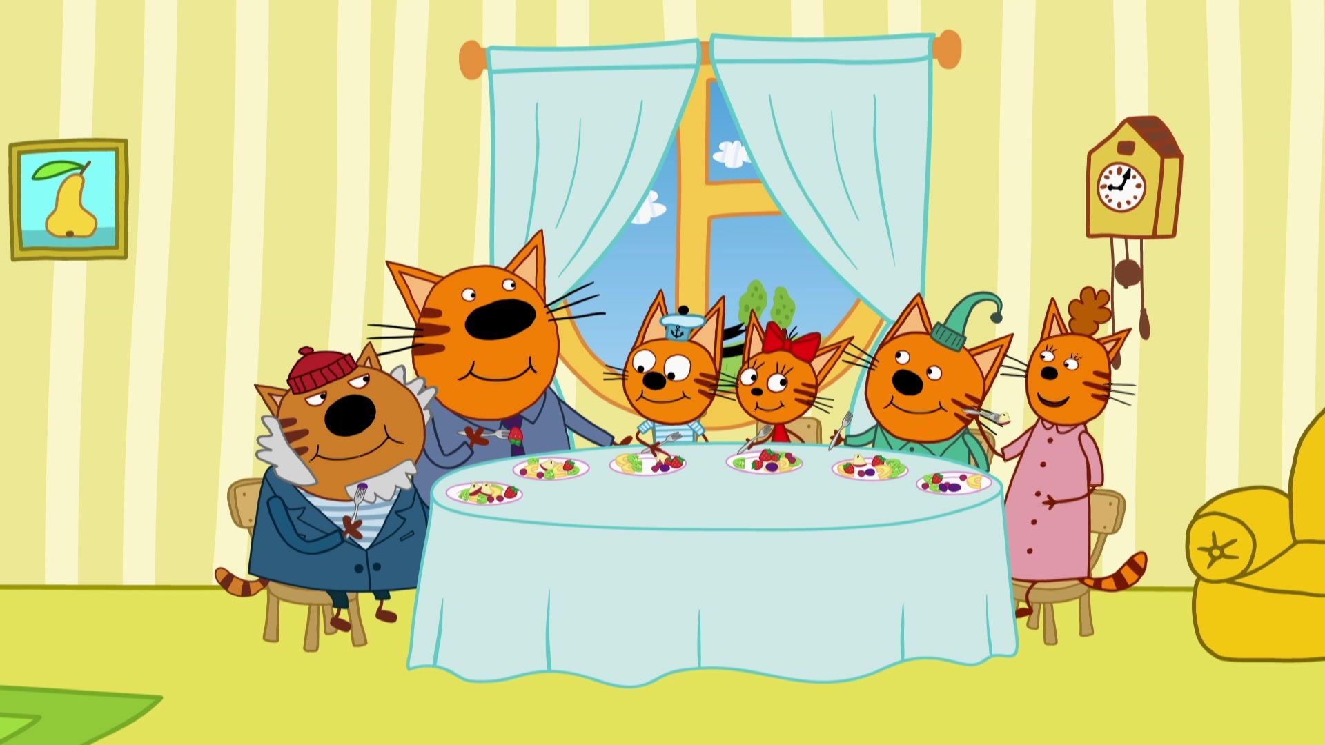 3 кота 2. Три кота мультсериал 3 сезон. Дедушка три кота мультфильм. Три кота 111 серия. Мультфильм три кота семья.