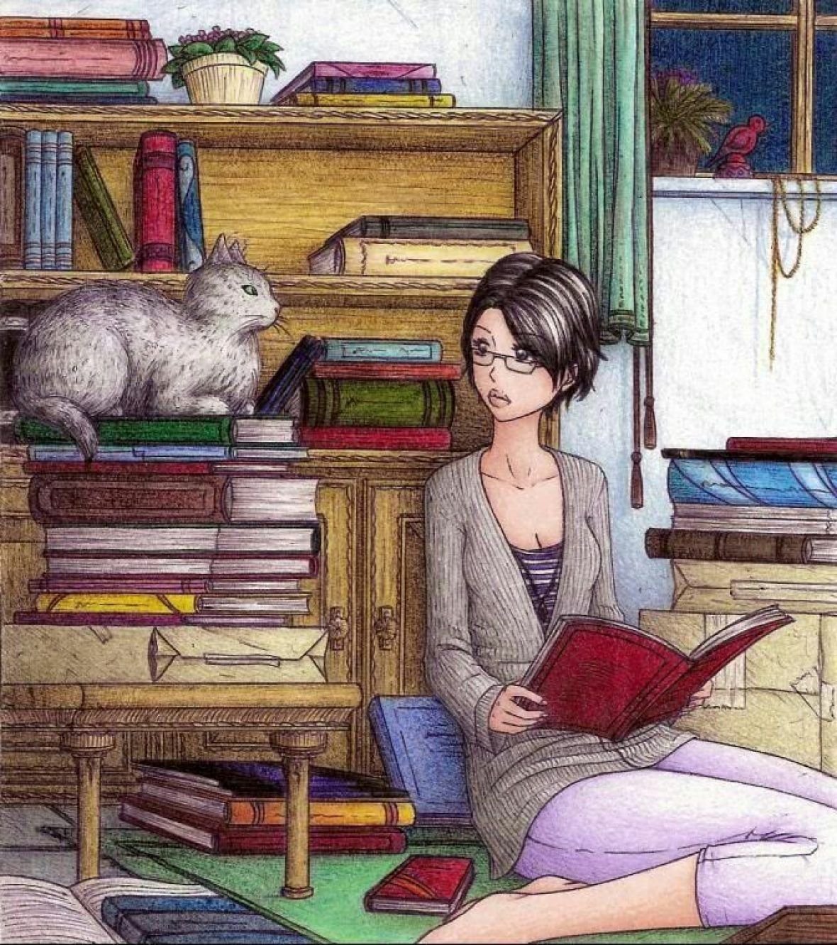 Настроение читать книгу. Книжная иллюстрация. Иллюстрации к книгам. Девушка с книгой.