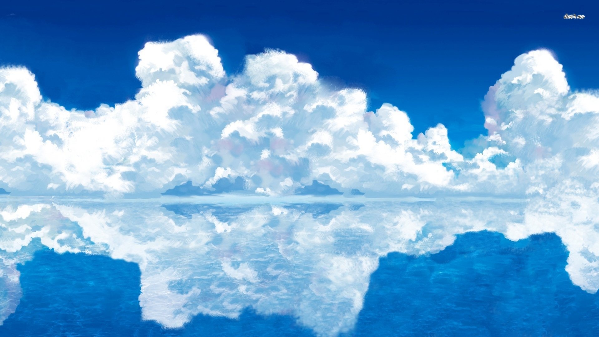 Облака плывут в воде. Зеркальное озеро Токийский гуль.