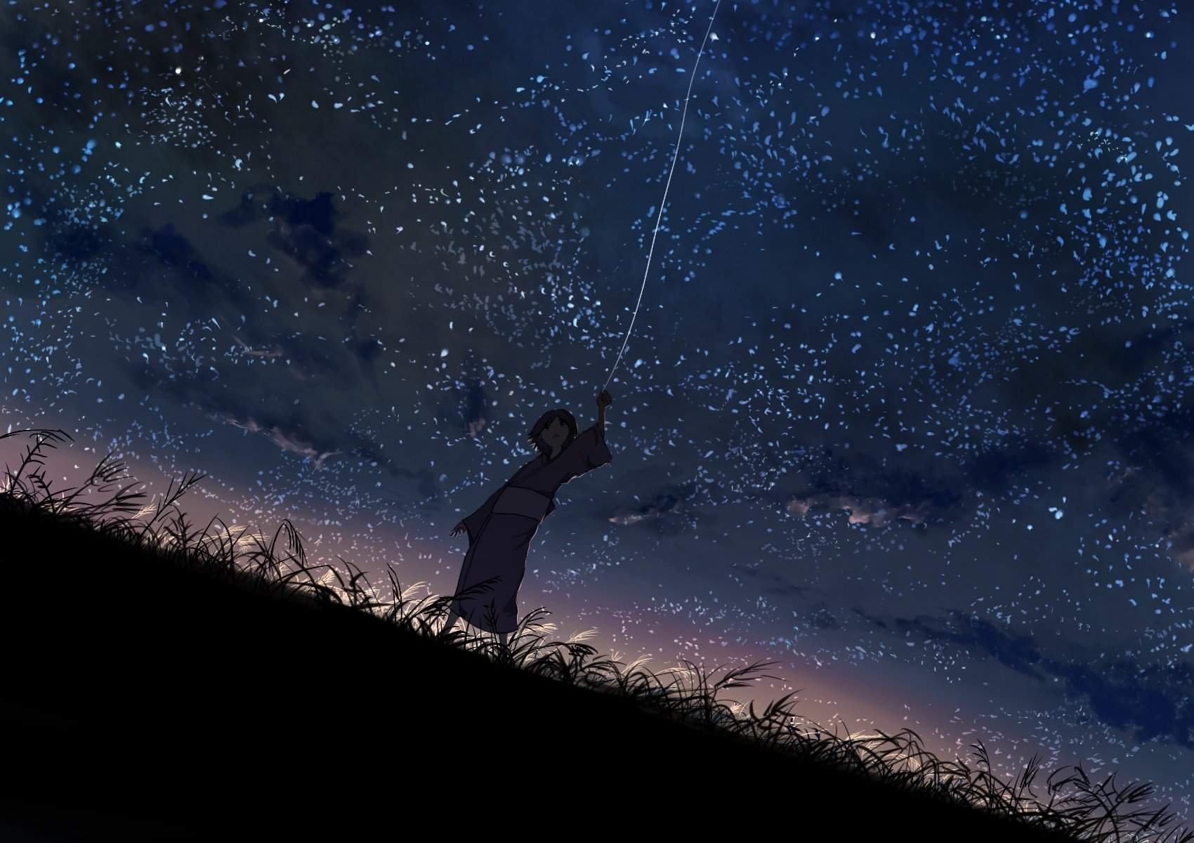 Когда в вечернем небе вдруг падает звезда. Звездное небо арт.