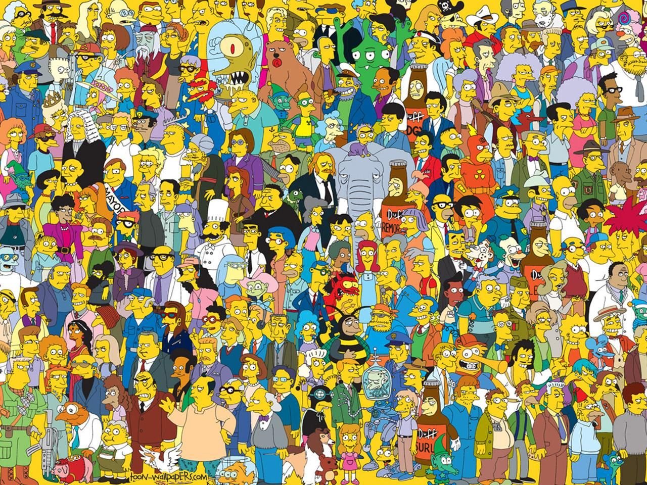 Разные постеры. Симпсоны персонажи имена. Симпсоны фон. Герои американских мультфильмов. Много персонажей.