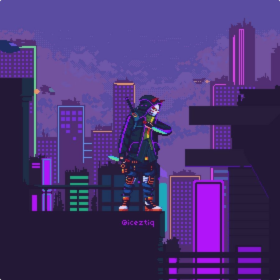 Cyberpunk character pixel art фото 1