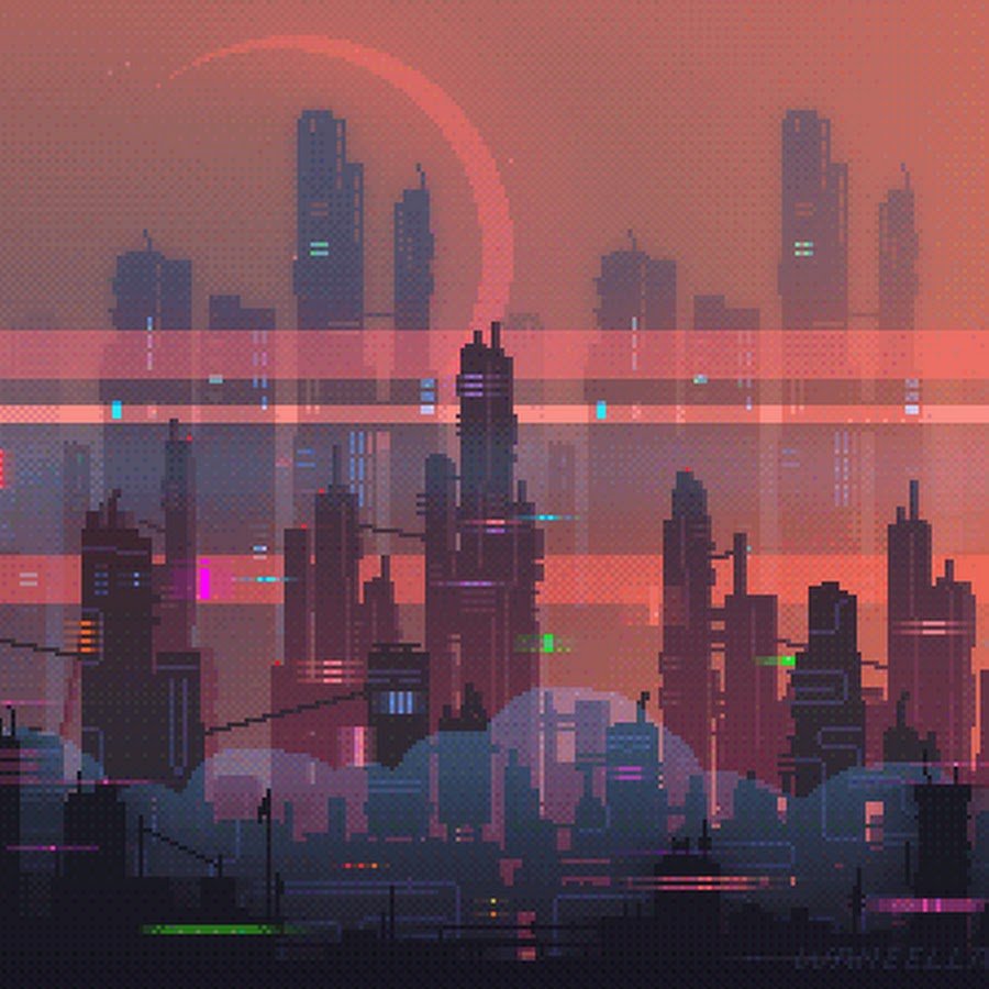 Cyberpunk pixel city фото 79