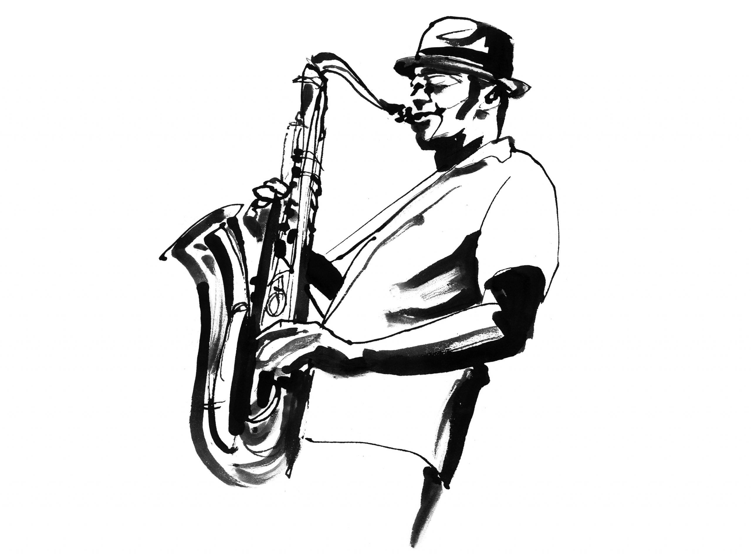 Saxophone jahaziel. Джазовые иллюстрации. Джаз рисунок. Портрет джаза. Силуэты джазовых музыкантов.