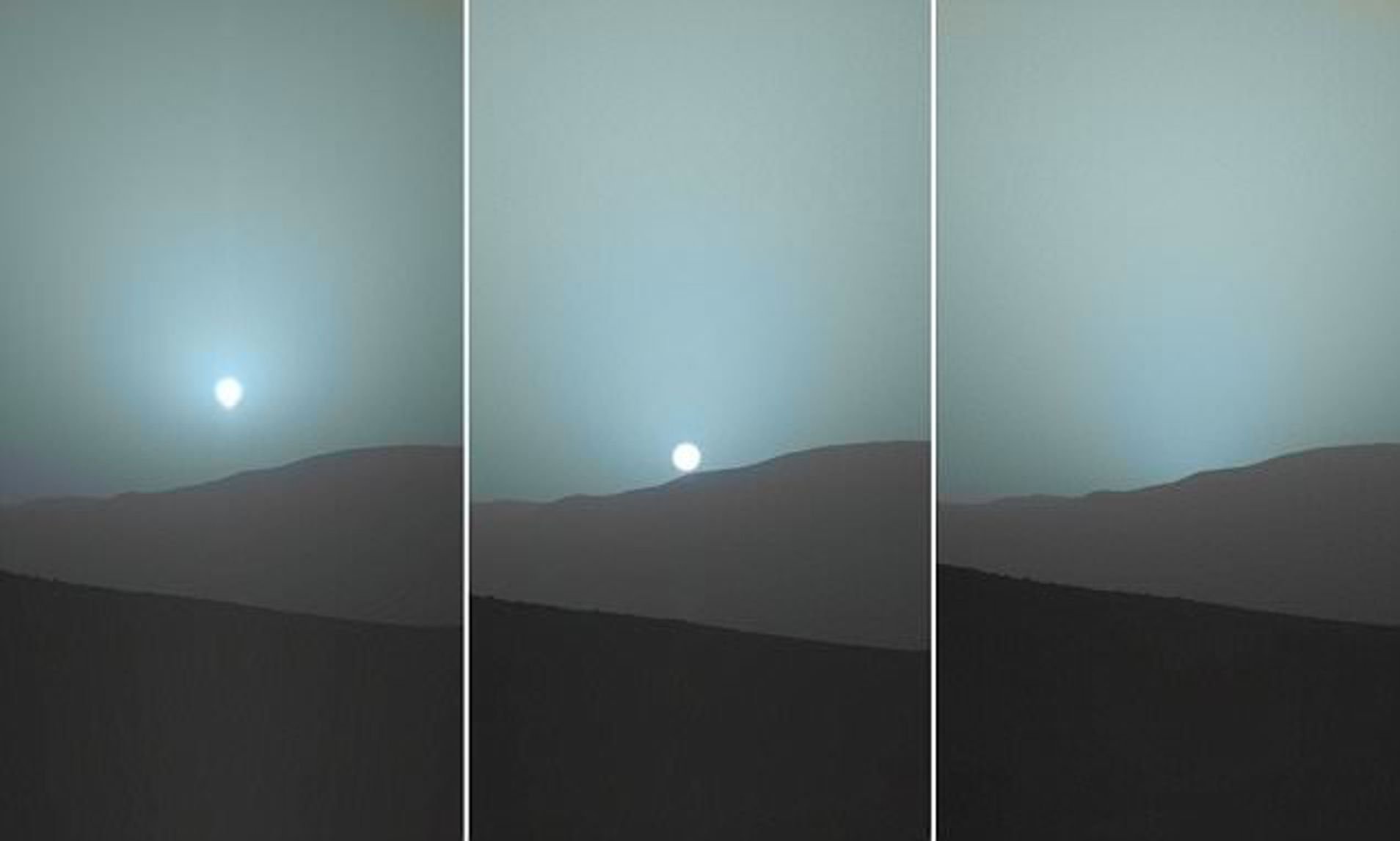Намного дальше. Марс закат Кьюриосити. Синий закат на Марсе. Закат на Марсе Curiosity. Восход на Марсе.