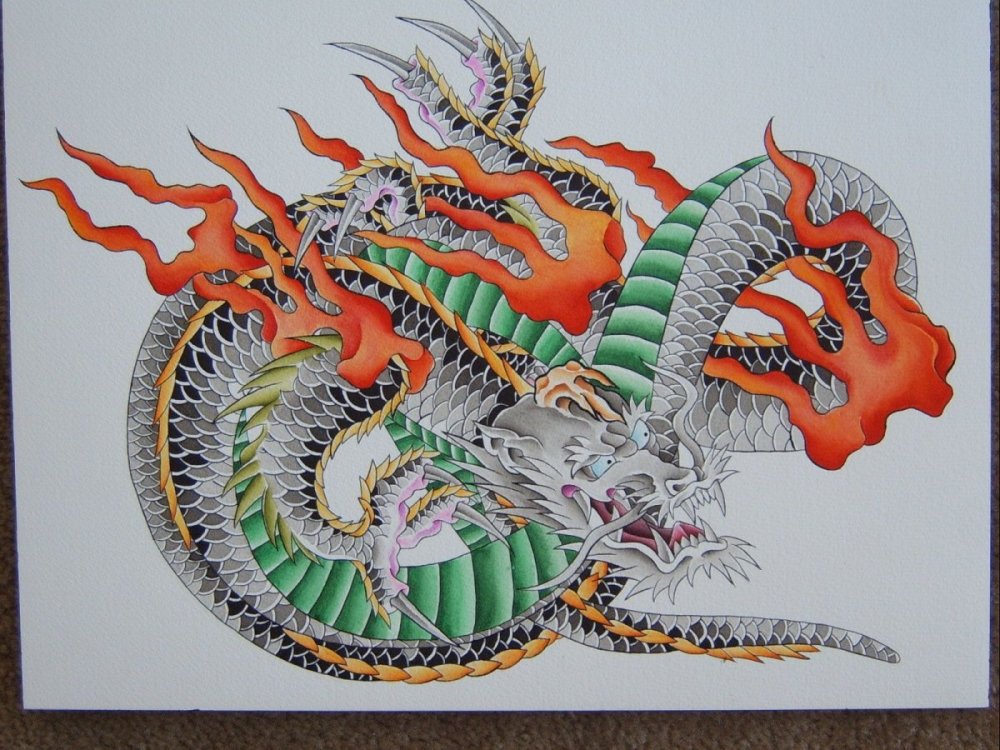 Китайский дракон акрилом