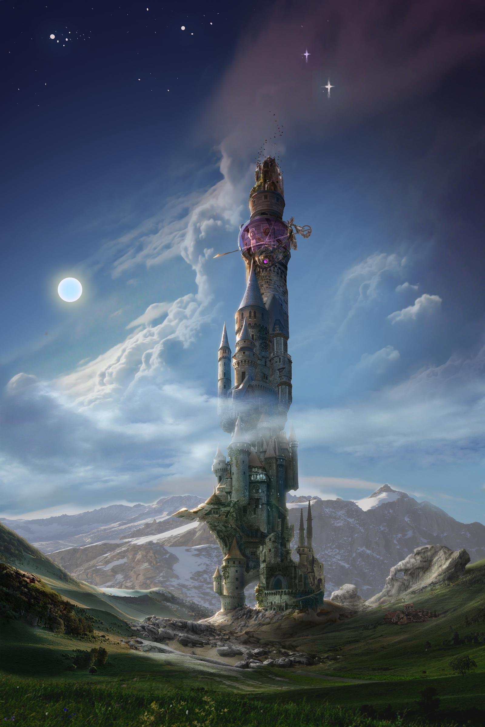 Epic tower. Башня мага Лейлина. Башня волшебников Эйдиндрил. Башня фэнтези. Фэнтези башня мага.