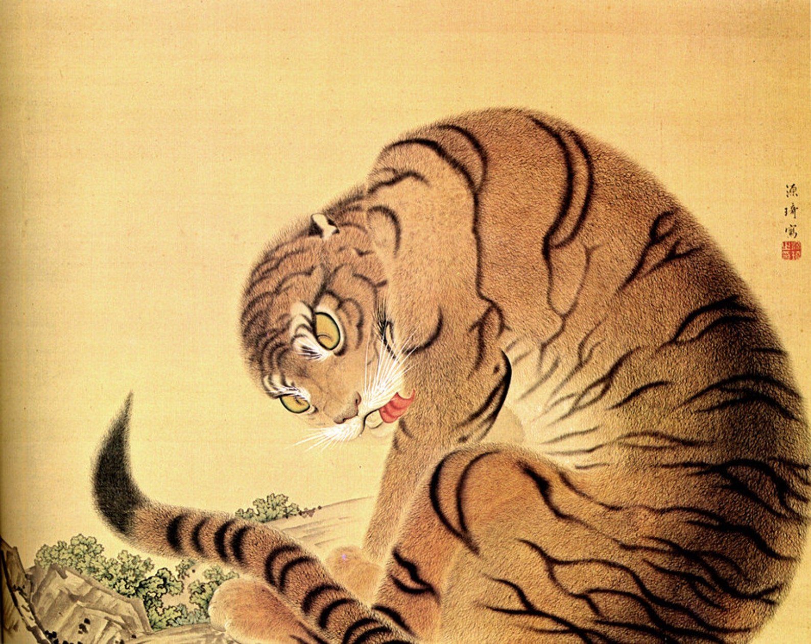 Тигр в древнем мире. Японские тигры эпохи Эдо. Ито Дзякутю тигр. Ито Дзякутю Гравюры. Японский художник Ито Дзякутю.