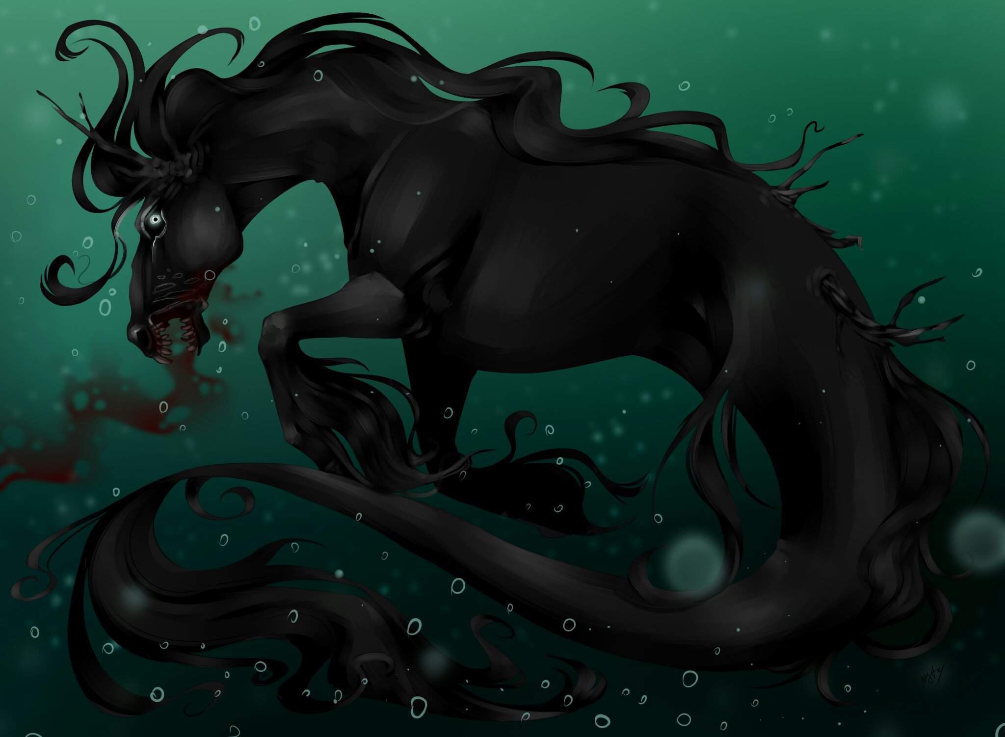 Водяная лошадь это. Келпи мифическая лошадь. Келпи демон. Келпи лошадь мифология. Келпи монстр.