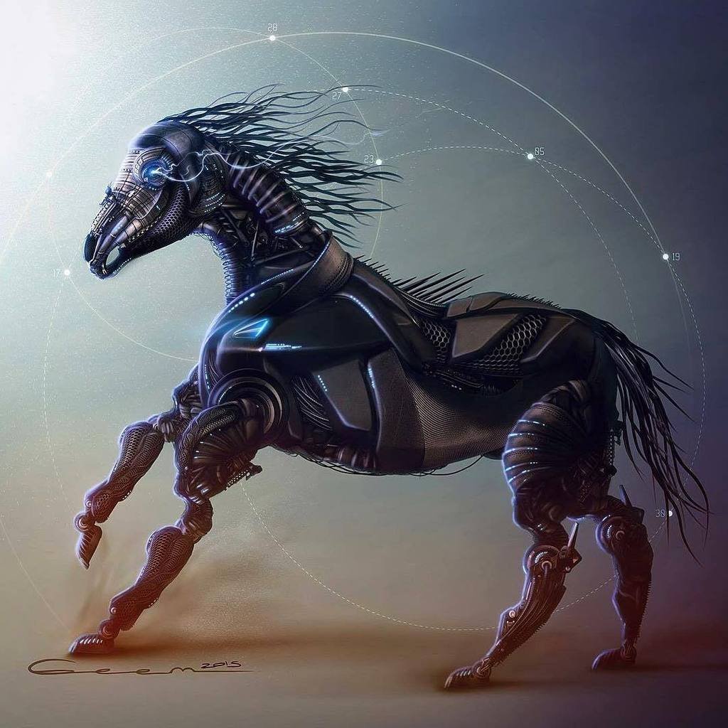 Cyberpunk black unicorn фото 18