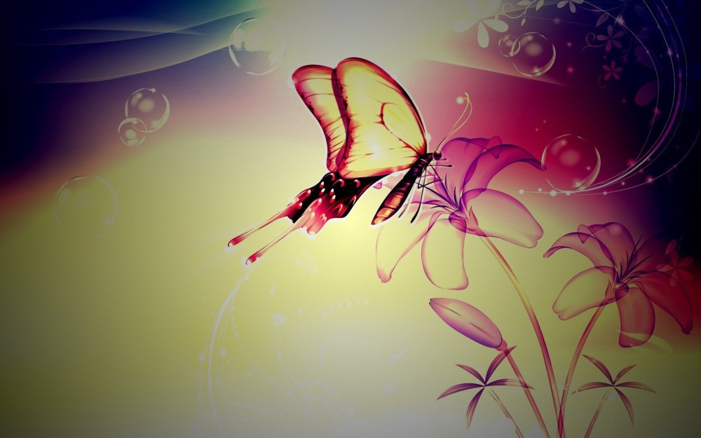 Красивый фон с бабочками Эстетика